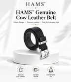 Men's Genuine Cowhide Leather Belt – Black