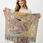 Premium Multicolor Paisley Wool Shawl for Women
