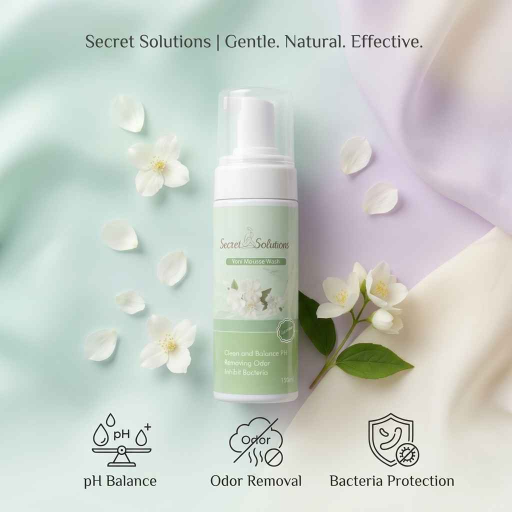 Yoni Mousse Wash – Jasmine Daily Feminine Care Foam Cleanser, pH Balanced Gentle Intimate Wash, Odor Protection, Soft Foam Formula
