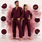 Premium Deep Burgundy BJJ Gi for Men & Women – 450 GSM Pearl Weave