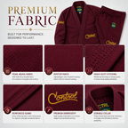 Premium Deep Burgundy BJJ Gi for Men & Women – 450 GSM Pearl Weave