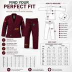 Premium Deep Burgundy BJJ Gi for Men & Women – 450 GSM Pearl Weave