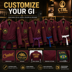 Premium Deep Burgundy BJJ Gi for Men & Women – 450 GSM Pearl Weave