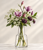 Elegant Glass Flower Vase for Modern Home Décor, Decorative Clear and Coloured Glass Vase with a Stylish Design, Ideal for Fresh Flower Arrangements, Living Room, Bedroom, Dining Table, Office and Contemporary Interior Decoration.