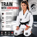 Elite White BJJ Gi for Men – Premium Pearl Weave Competition Uniform