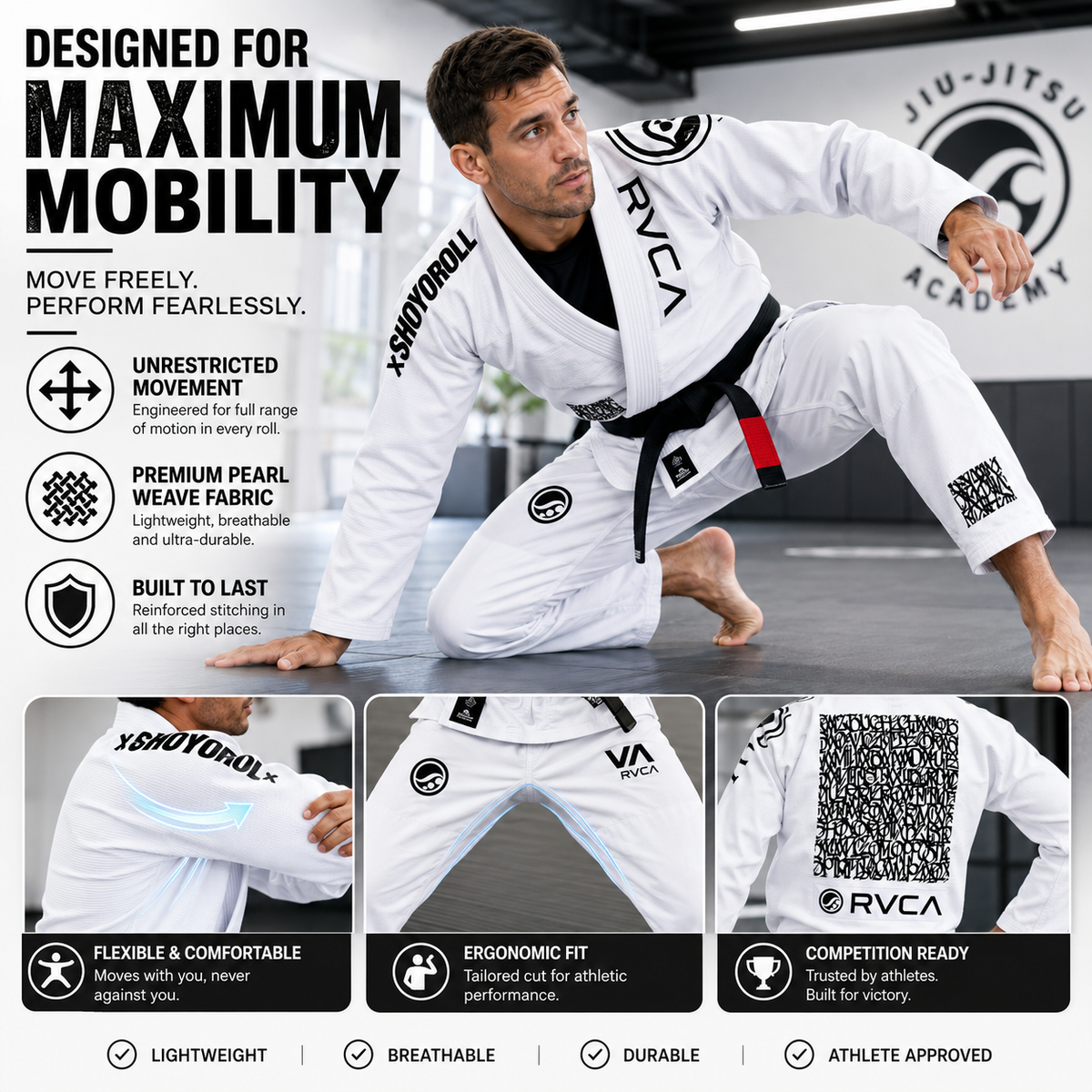 Elite White BJJ Gi for Men – Premium Pearl Weave Competition Uniform