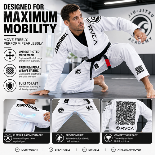 Elite White BJJ Gi for Men – Premium Pearl Weave Competition Uniform