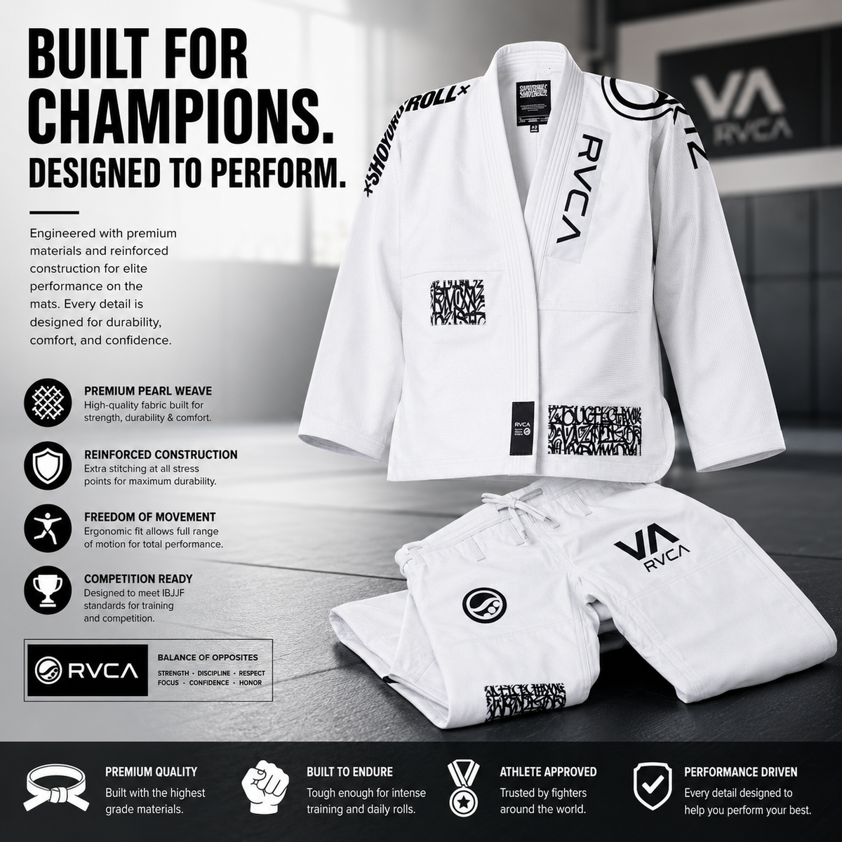 Elite White BJJ Gi for Men – Premium Pearl Weave Competition Uniform