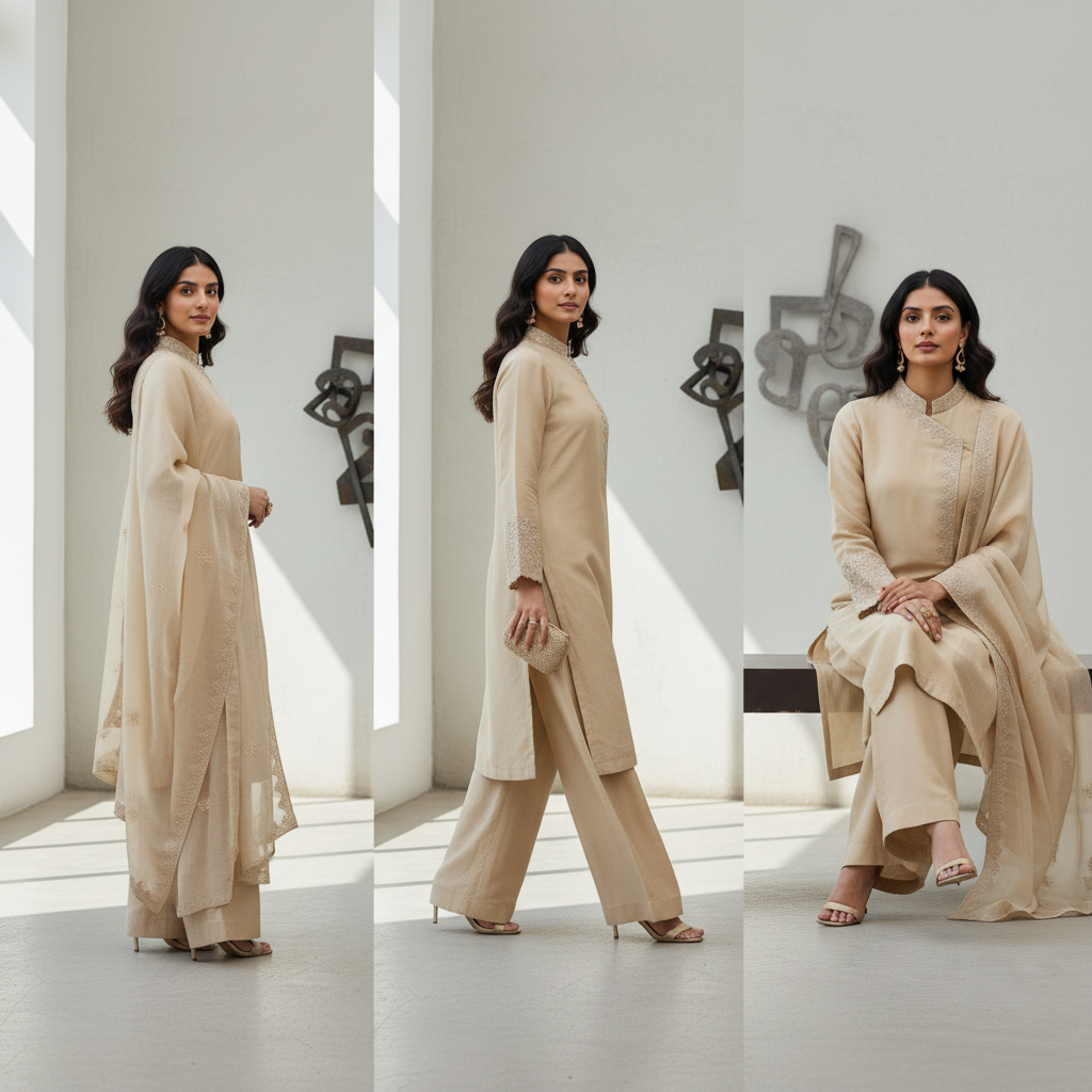 Elegance in Raw Silk - Emerald Green Straight Kurta Set with Antique Zari Embroidery - Latest Collection