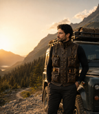 Handmade Full Grain Cowhide Leather Utility Vest with Multiple Pockets