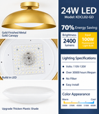 Modern Gold LED Flush Mount Ceiling Light – 24W, 5 Colour Temperatures