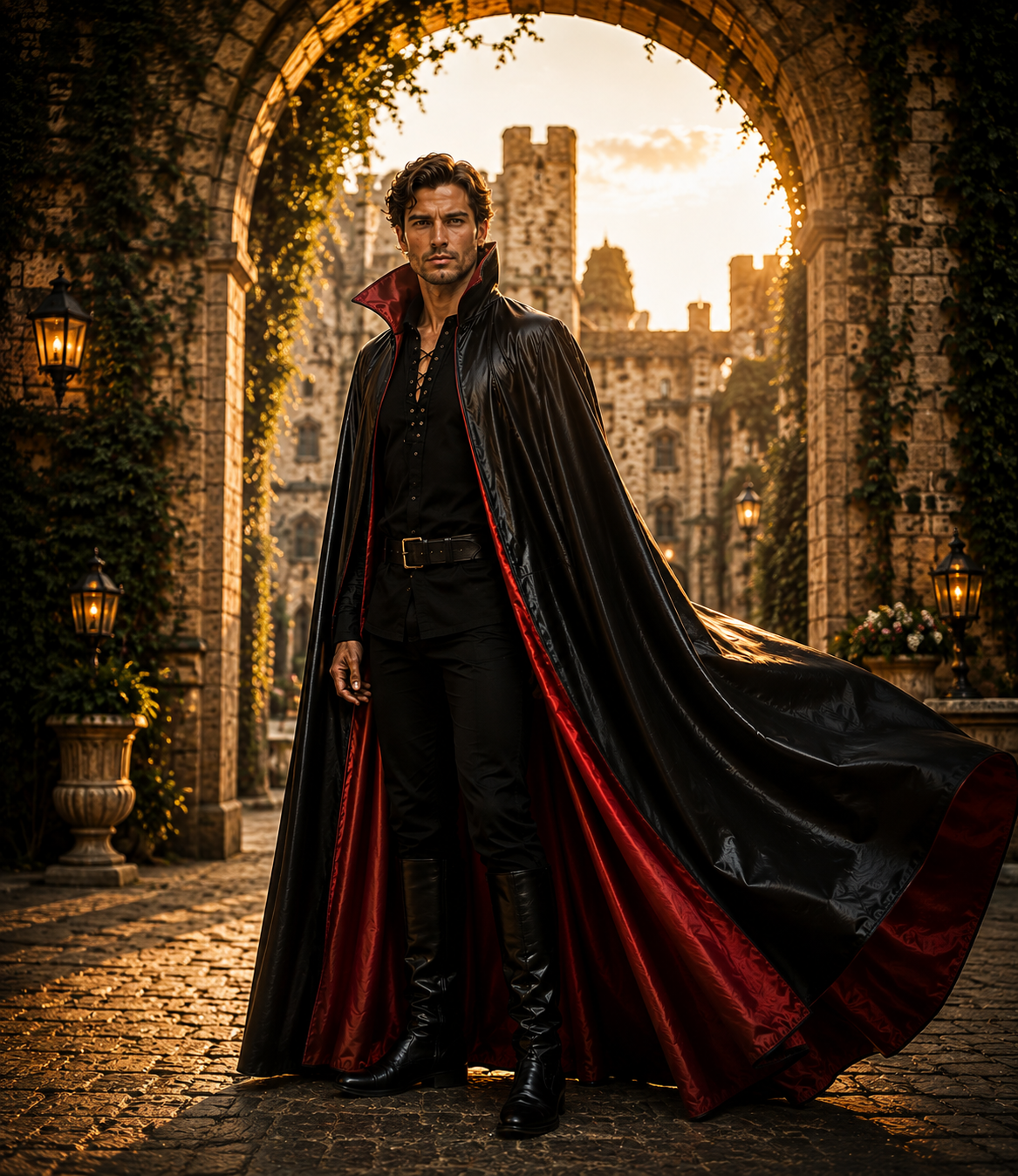 Women's Genuine Cowhide Leather Gothic Cape | Handmade Full Length Leather Cloak | Vampire Cape | Renaissance Medieval Fantasy Costume