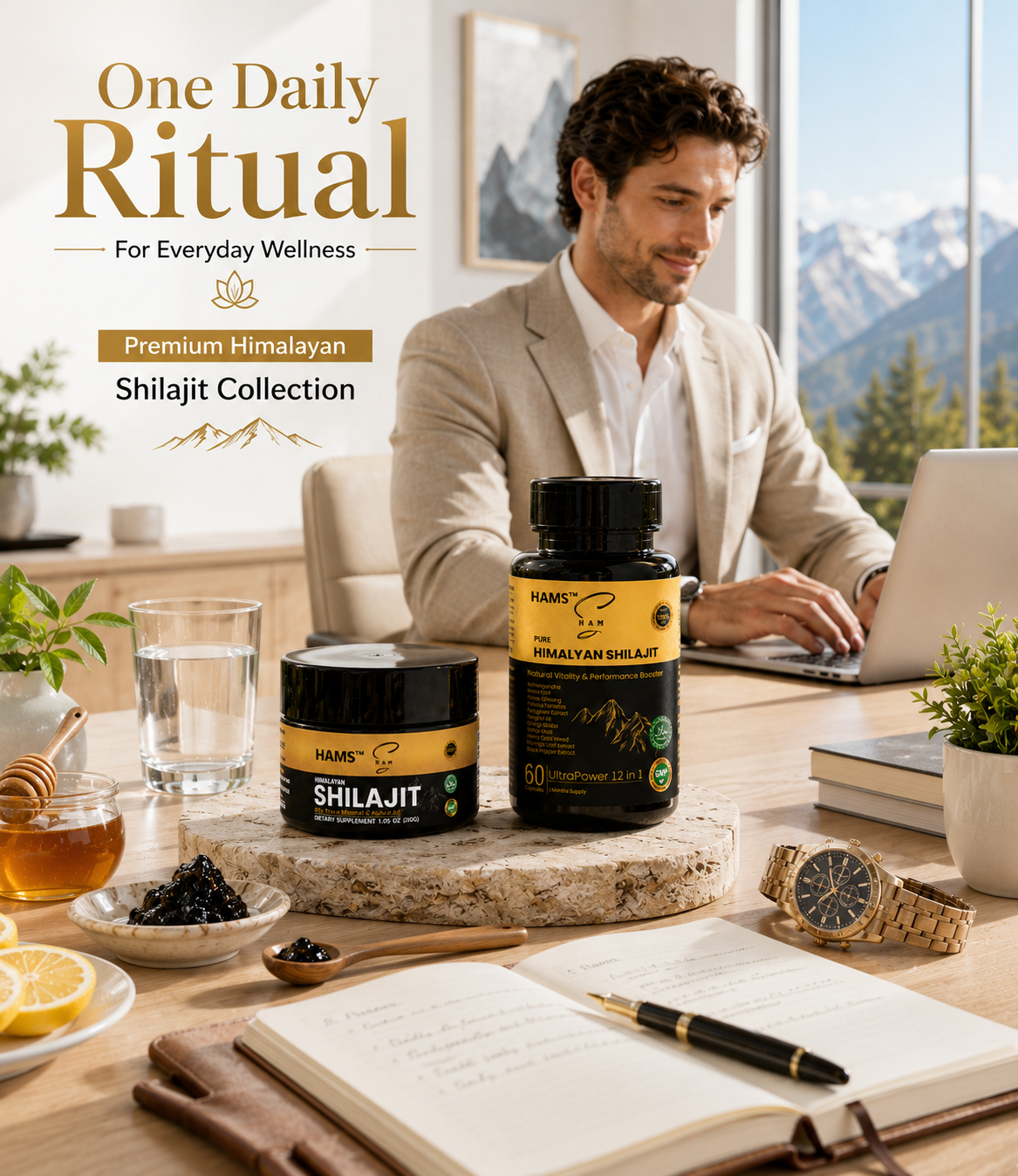 Ultimate Himalayan Wellness Combo – Shilajit Resin & 12-in-1 Capsules