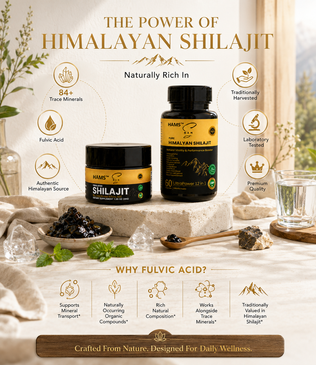 Ultimate Himalayan Wellness Combo – Shilajit Resin & 12-in-1 Capsules