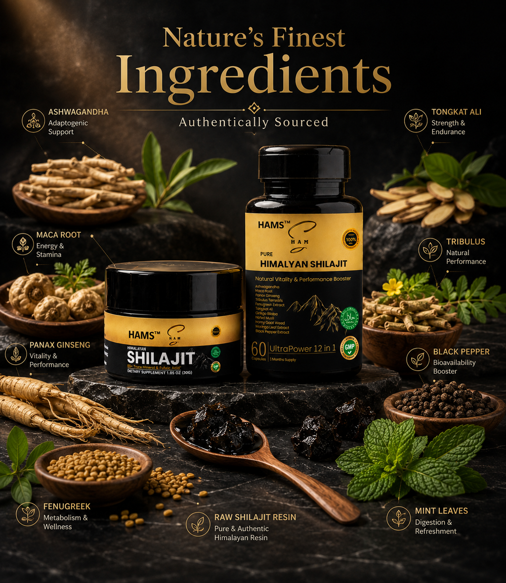 Ultimate Himalayan Wellness Combo – Shilajit Resin & 12-in-1 Capsules