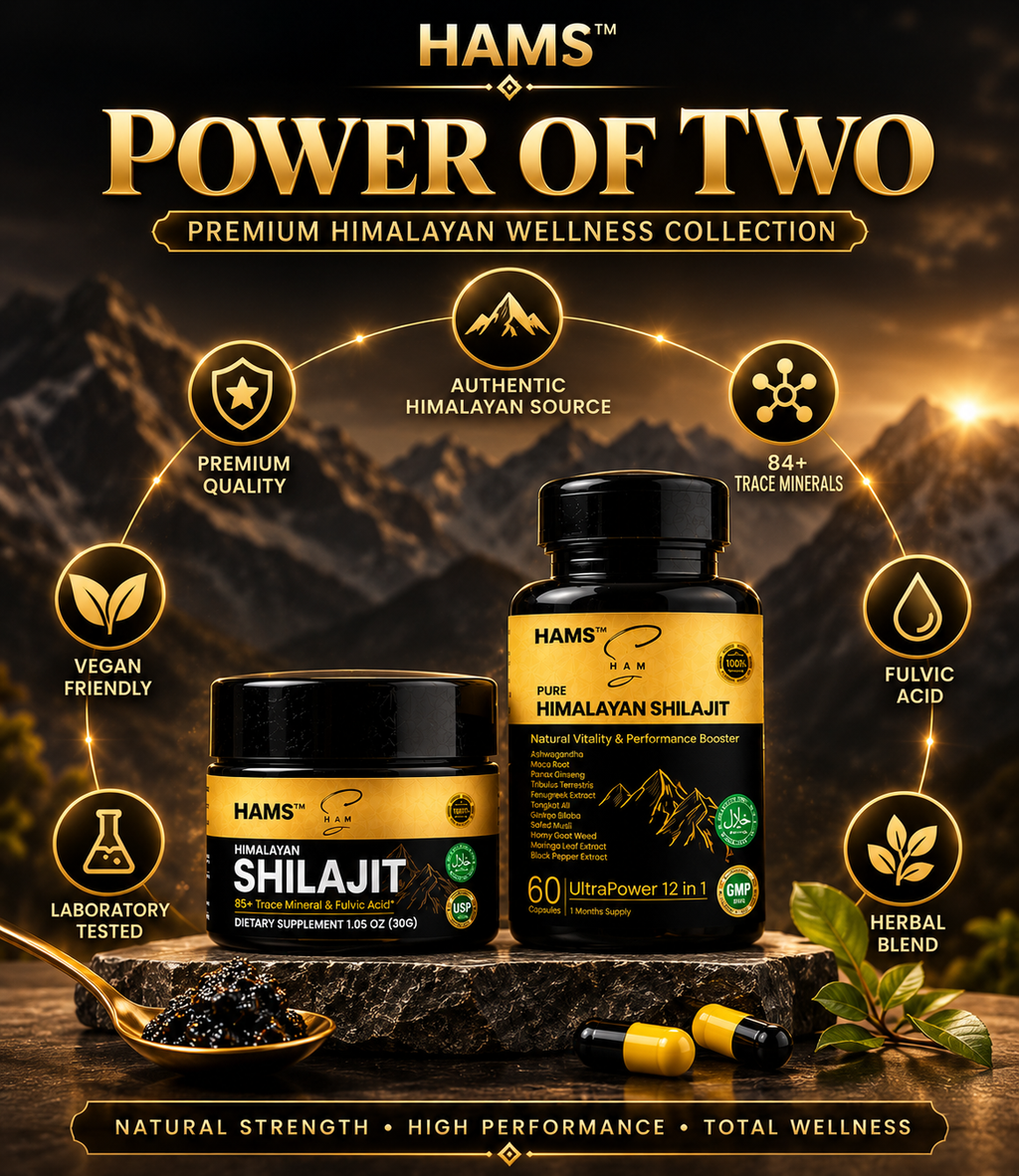 Ultimate Himalayan Wellness Combo – Shilajit Resin & 12-in-1 Capsules
