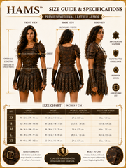 HAMS Women's Genuine Cow Leather Medieval Armor Dress – Handmade Warrior Cuirass for Renaissance Faire, LARP & Cosplay
