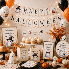 Watercolor Halloween Ghost Clipart Bundle | Cute Kawaii Ghost PNG | Transparent Halloween Clip Art | 300 DPI Digital Download