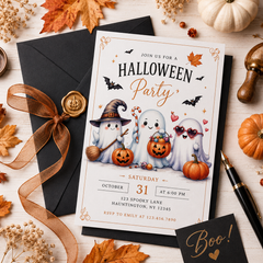 Watercolor Halloween Ghost Clipart Bundle | Cute Kawaii Ghost PNG | Transparent Halloween Clip Art | 300 DPI Digital Download