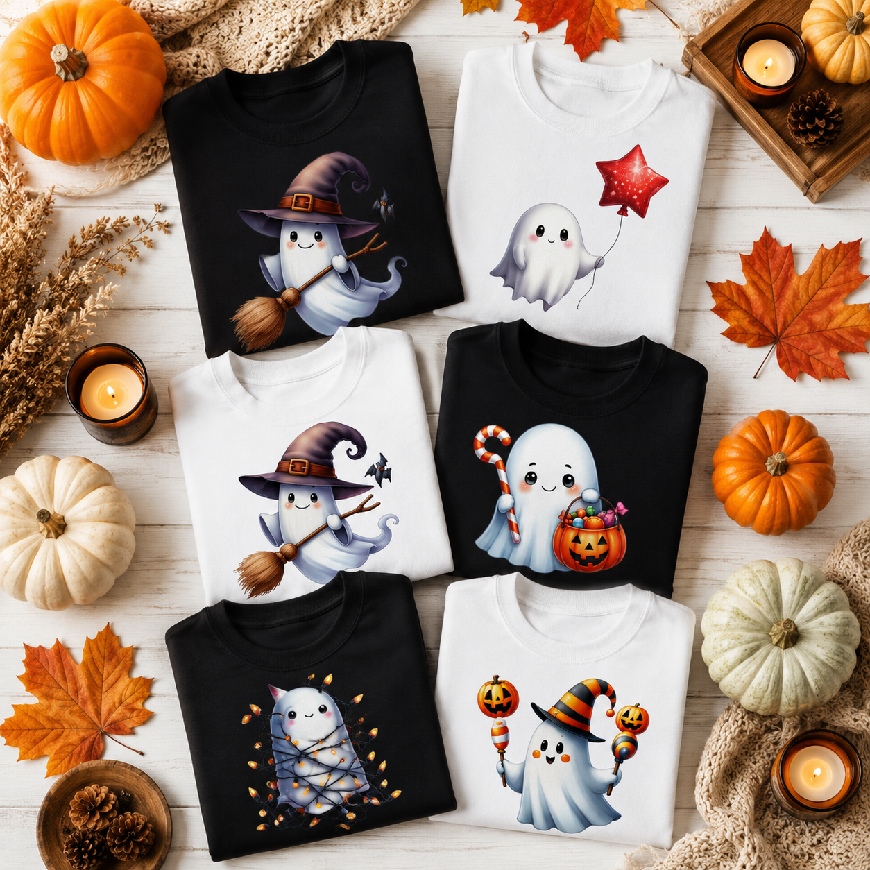 Watercolor Halloween Ghost Clipart Bundle | Cute Kawaii Ghost PNG | Transparent Halloween Clip Art | 300 DPI Digital Download