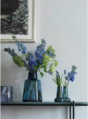 Holmegaard Flora Vase, Dark Blue, 9.4" H x 6.7" D, Designed by Less Limits v/Louise Campbell, Gift Box Included