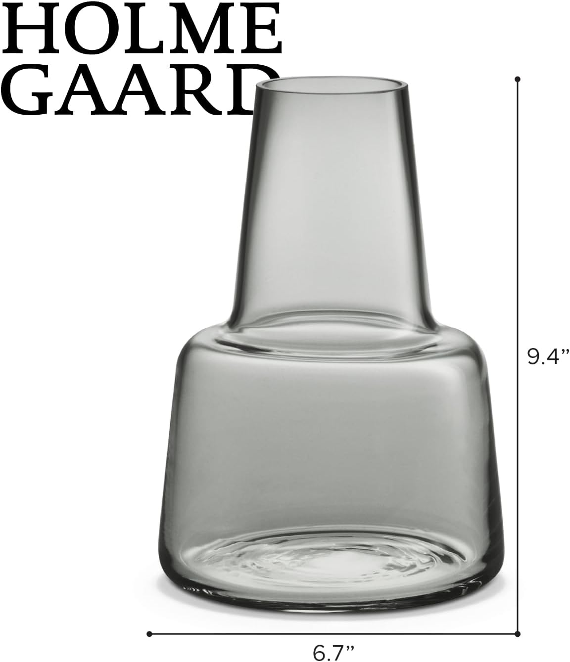 Holmegaard Flora Vase by Louise Campbell | Mouth-Blown Glass | Smoke | 4.7 Inch