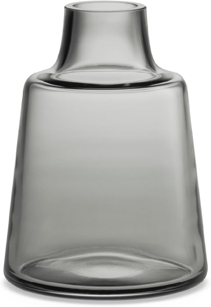 Holmegaard Flora Vase by Louise Campbell | Mouth-Blown Glass | Smoke | 4.7 Inch