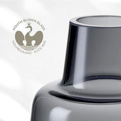 Holmegaard Flora Vase by Louise Campbell | Mouth-Blown Glass | Smoke | 4.7 Inch
