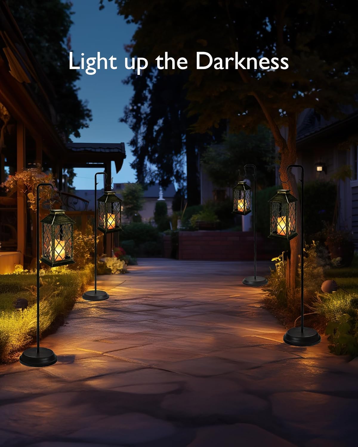 TAKE ME 14" Solar Lanterns Outdoor Waterproof Garden Lanterns Flameless Candle Mission Lights for Table,Outdoor,Party Mothers Day Gifts