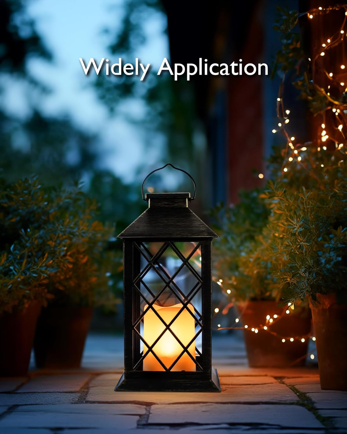 TAKE ME 14" Solar Lanterns Outdoor Waterproof Garden Lanterns Flameless Candle Mission Lights for Table,Outdoor,Party Mothers Day Gifts