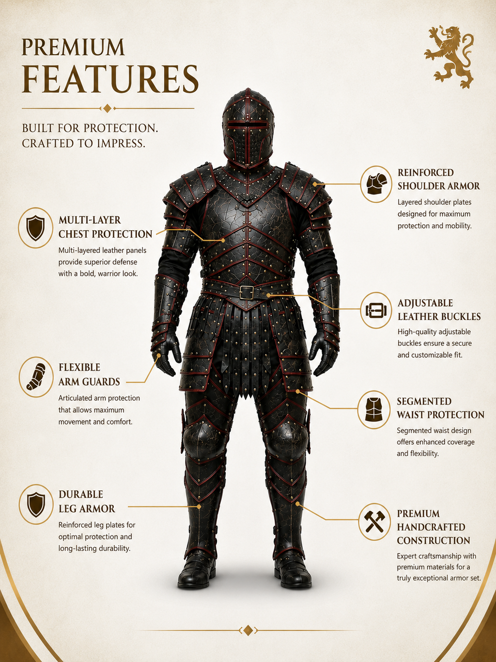 Genuine Cow Leather Medieval Armor Set