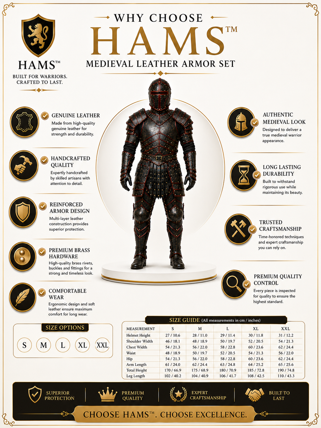 Genuine Cow Leather Medieval Armor Set