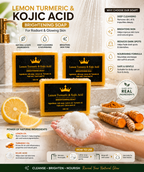 Lemon Turmeric & Kojic Acid Brightening Soap Bar for Face & Body – 3 Pack