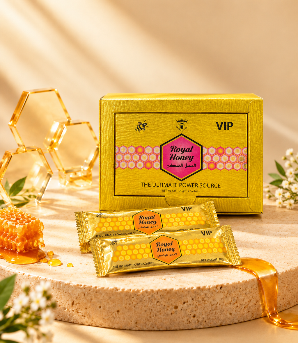 VIP Royal Honey Sachets – Honey, Ginseng & Maca Blend, 20g