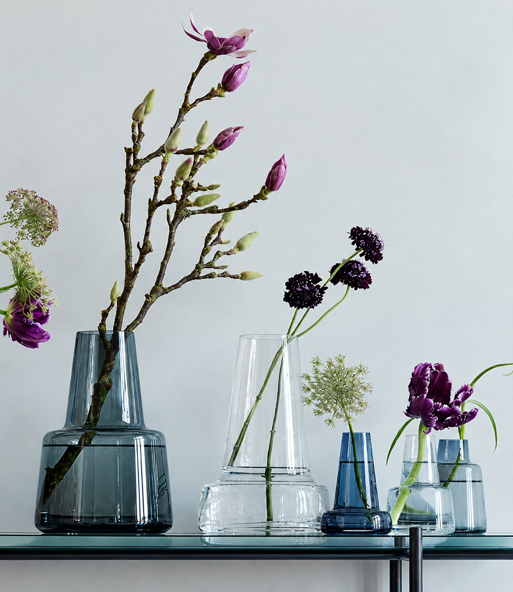 Elegant Glass Flower Vase for Modern Home Décor, Decorative Clear and Coloured Glass Vase with a Stylish Design, Ideal for Fresh Flower Arrangements, Living Room, Bedroom, Dining Table, Office and Contemporary Interior Decoration.