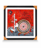 Original Hand-Painted Islamic Calligraphy Artwork – Luxury Red Abstract Canvas