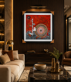 Original Hand-Painted Islamic Calligraphy Artwork – Luxury Red Abstract Canvas