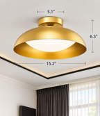 Modern Gold LED Flush Mount Ceiling Light – 24W, 5 Colour Temperatures