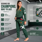 Premium 450 GSM BJJ Gi – Forest Green Brazilian Jiu-Jitsu Uniform