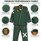Premium 450 GSM BJJ Gi – Forest Green Brazilian Jiu-Jitsu Uniform