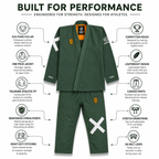 Premium 450 GSM BJJ Gi – Forest Green Brazilian Jiu-Jitsu Uniform