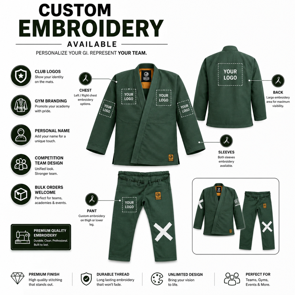 Premium 450 GSM BJJ Gi – Forest Green Brazilian Jiu-Jitsu Uniform