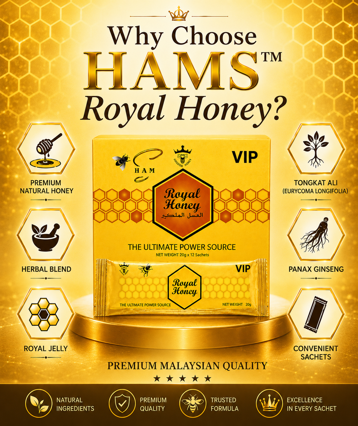 VIP Royal Honey – Premium Honey Blend with Ginseng, Maca & Ginger