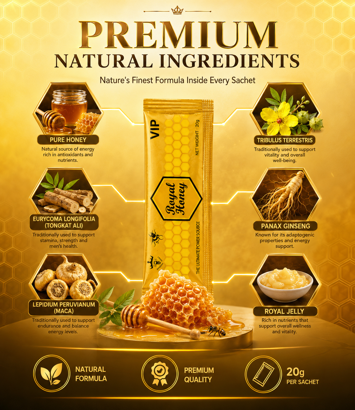 VIP Royal Honey – Premium Honey Blend with Ginseng, Maca & Ginger