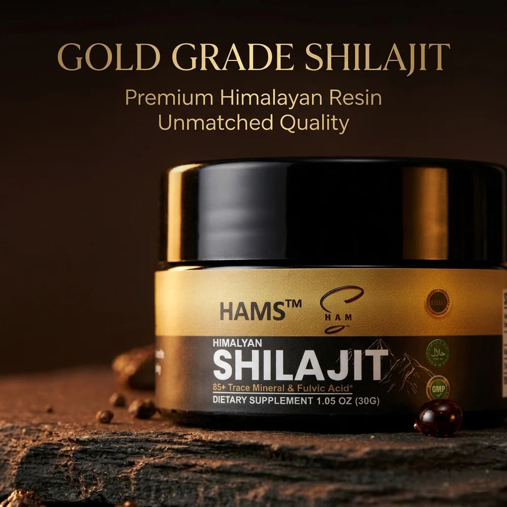 HAMS™ Pure Himalayan Shilajit Resin 30g – Authentic Mumijo with 84+ Trace Minerals, High Potency Fulvic Acid & Elemental Gold, Lab Tested Vegan Energy & Vitality Supplement