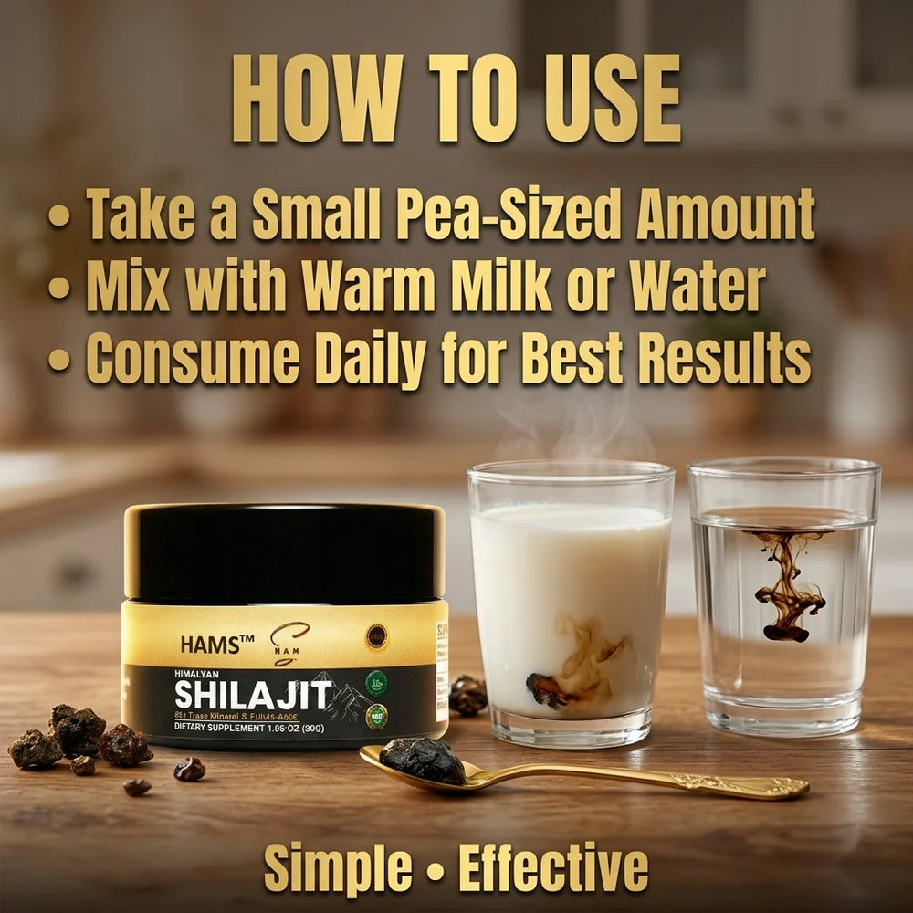HAMS™ Pure Himalayan Shilajit Resin 30g – Authentic Mumijo with 84+ Trace Minerals, High Potency Fulvic Acid & Elemental Gold, Lab Tested Vegan Energy & Vitality Supplement