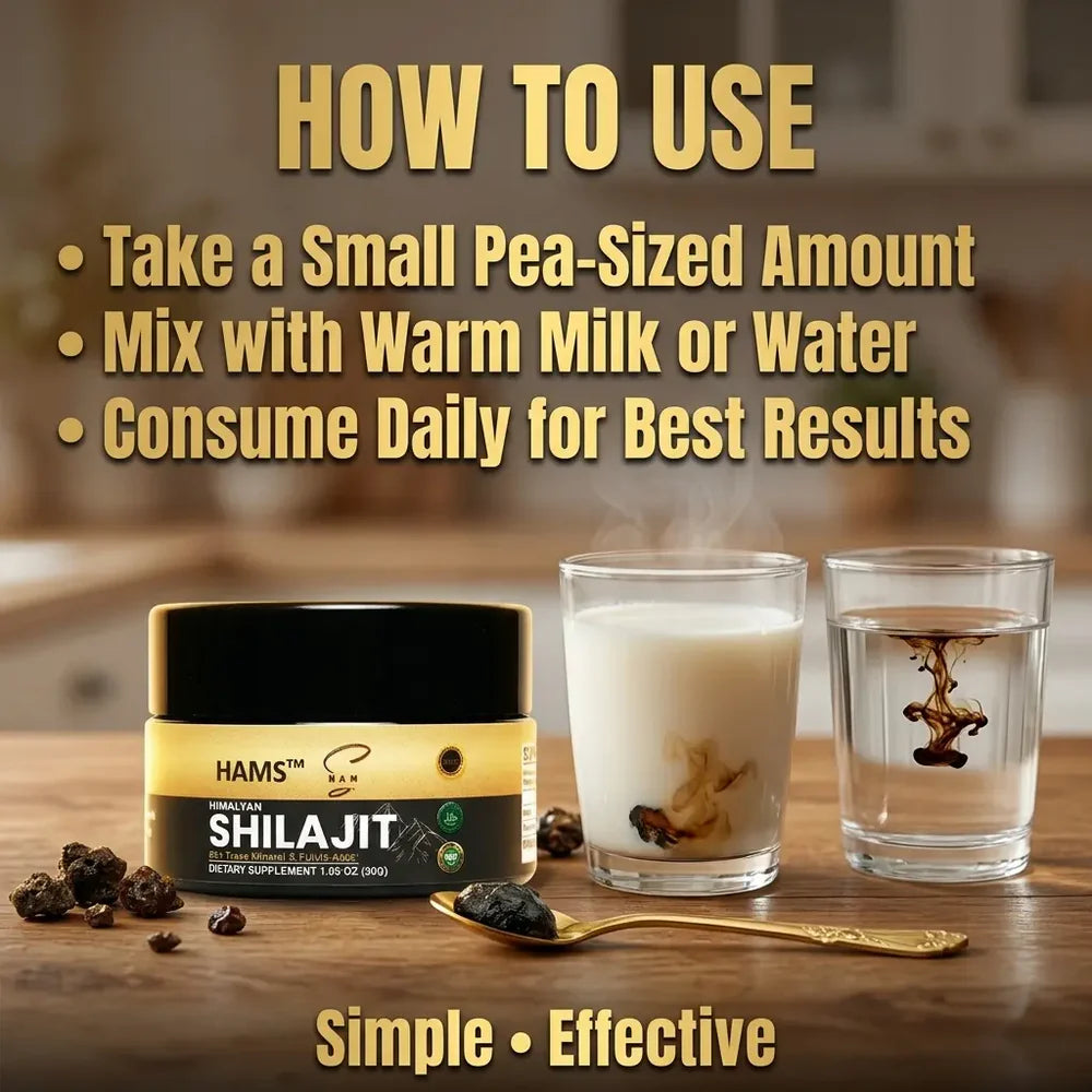 HAMS™ Pure Himalayan Shilajit Resin 30g – Authentic Mumijo with 84+ Trace Minerals, High Potency Fulvic Acid & Elemental Gold, Lab Tested Vegan Energy & Vitality Supplement