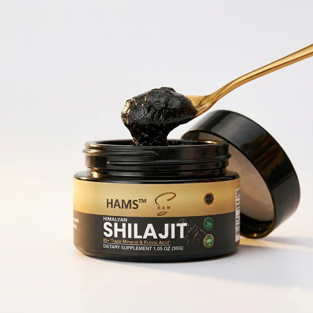 HAMS™ Pure Himalayan Shilajit Resin 30g – Authentic Mumijo with 84+ Trace Minerals, High Potency Fulvic Acid & Elemental Gold, Lab Tested Vegan Energy & Vitality Supplement