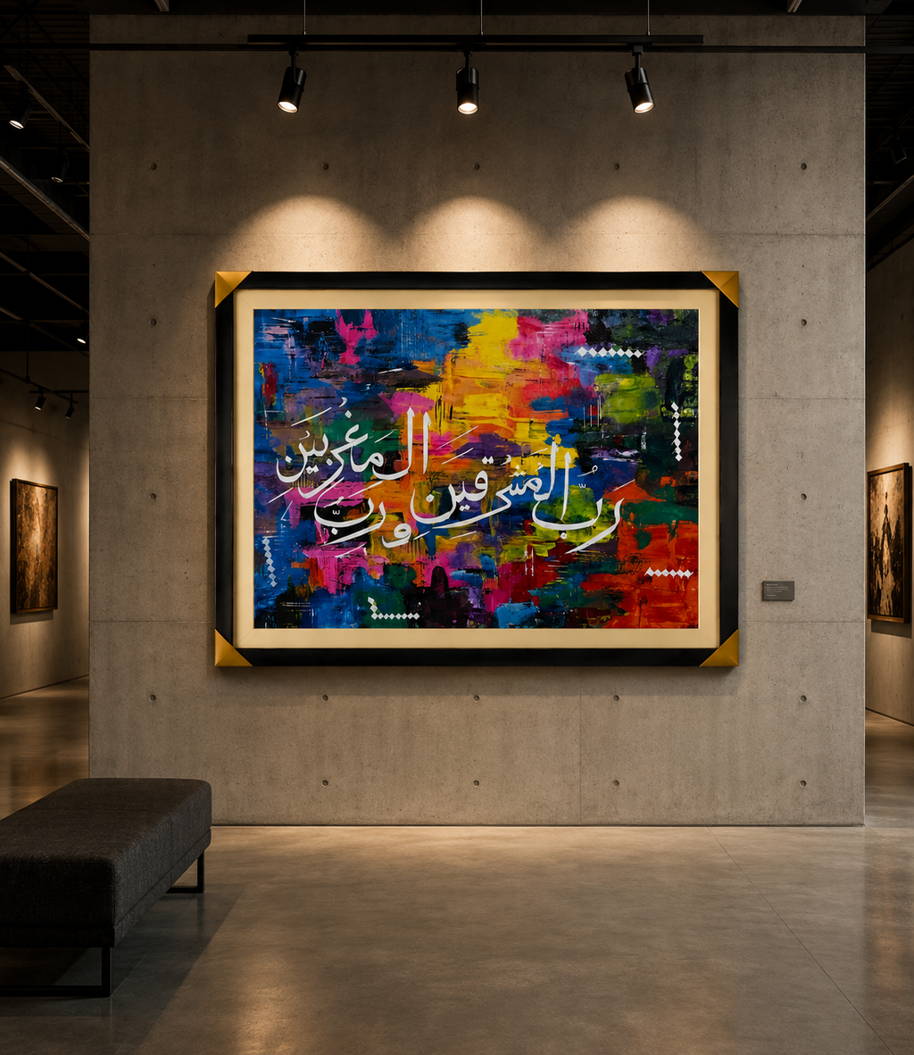 Rabbi Ishrah Li Sadri Islamic Wall Art – Multicolour Arabic Calligraphy Canvas