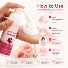 Yoni Mousse Wash | pH-Balanced Feminine Intimate Cleanser | Gentle Rose Care | 60 ml